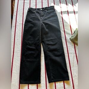 Madewell Women's Black Slim Wide-Leg Cropped jeans